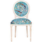Стул из массива бука бирюзовый с изображением птиц и цветов Turquoise Beige Chinoiserie Birds Garden Chair варинант исполнения - 1 | Loft Concept в Грозном