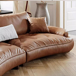 Диван кожаный с каркасом из массива дерева Medieval Furniture варинант исполнения - 6 | Loft Concept в Грозном