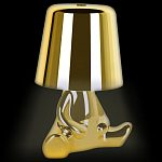 Настольная лампа фигурная золотого цвета с гладким абажуром Высота 16 см Sophia варинант исполнения - 3 | Loft Concept в Грозном