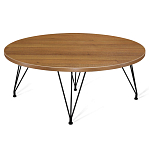 Стол журнальный c коричневой круглой столешницей на четырех черных ножках Charm Coffee Table варинант исполнения - 1 | Loft Concept в Грозном