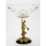 Чаша стеклянная прозрачная на бронзовой подставке с фигуркой девушки Eden Garden варинант исполнения - 3 | Loft Concept в Грозном