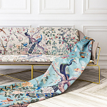 Трехместный диван на металлическом каркасе с цветочным принтом в стиле шинуазри Chinoiserie Birds on a Tree Sofa варинант исполнения - 8 | Loft Concept в Грозном