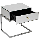 Тумбочка зеркальная с ящиком Mirror Chrome Cabinet варинант исполнения - 2 | Loft Concept в Грозном