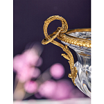 Чаша из прозрачного стекла с бронзовой подставкой и ручками Eden Garden варинант исполнения - 3 | Loft Concept в Грозном