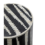 Приставной круглый столик с инкрустацией Black and White Geometry Stool варинант исполнения - 2 | Loft Concept в Грозном