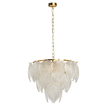 Люстра на цепи с прозрачными стеклянными подвесками в виде листьев Textured Glass Chandelier варинант исполнения - 2 | Loft Concept в Грозном