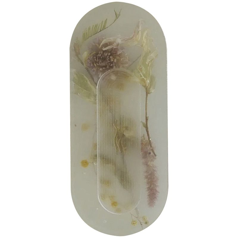 Подставка под благовония из эпоксидной смолы с цветами белая Epoxy Resin Flowers Incense Oval Stand White Белый в Грозном | Loft Concept 