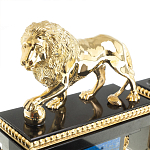 Настольный письменный набор из лазурита с декором в виде льва Golden Lion варинант исполнения - 4 | Loft Concept в Грозном