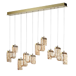 Подвесной светильник линейный с плафонами волнистой формы из фактурного стекла Big Wave варинант исполнения - 6 | Loft Concept в Грозном