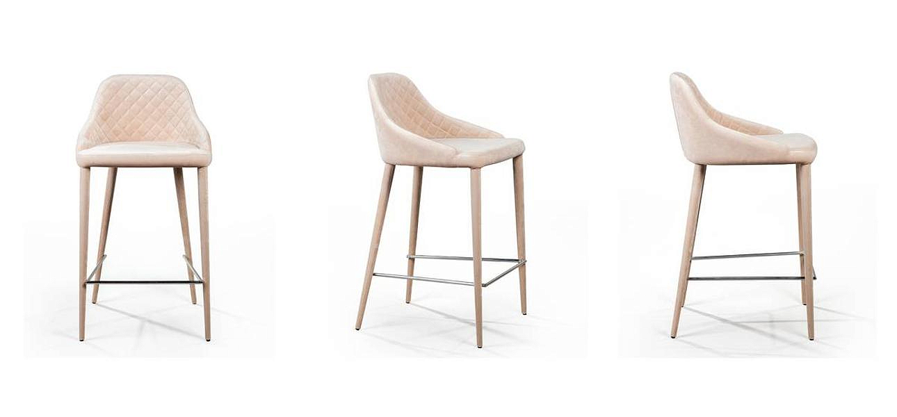 Стул Douglas Rhombus Bar stool Бежевый Велюр Стул Douglas Rhombus Bar stool Бежевый Велюр - Loft-Concept в Грозном