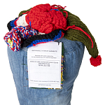 Подушка из джинсовой одежды и вязания Heart&Brain варинант исполнения - 3 | Loft Concept в Грозном