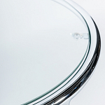 Приставной столик на серебристом основании с столешницей из стекла Noir варинант исполнения - 2 | Loft Concept в Грозном