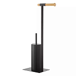 Держатель для туалетной бумаги с ершиком Black Bathroom Accessory варинант исполнения - 3 | Loft Concept в Грозном
