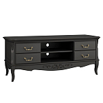 ТВ-тумба черная из массива бука с 4-мя ящиками и 2-мя полками Black Provence варинант исполнения - 2 | Loft Concept в Грозном