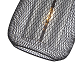 Подвесной светильник со стеклянным плафоном цилиндрической формы и металлической сеткой Metal Mesh Black варинант исполнения - 4 | Loft Concept в Грозном