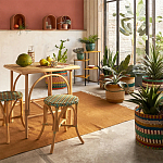 Плетеная корзина в полоску Okiro Wicker Basket варинант исполнения - 2 | Loft Concept в Грозном