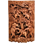 Панно из дерева пирамида из слонов Panel With Animals варинант исполнения - 1 | Loft Concept в Грозном