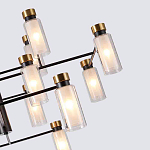 Люстра потолочная с 16-ю цилиндрическими плафонами из стекла и черным каркасом Noir Poise варинант исполнения - 2 | Loft Concept в Грозном