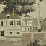 Обои ручная роспись Monuments of Paris Terre Foncée on scenic paper варинант исполнения - 3 | Loft Concept в Грозном