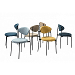 Стул металлический с мягкой спинкой и сиденьем из велюра Alfie Chair варинант исполнения - 8 | Loft Concept в Грозном