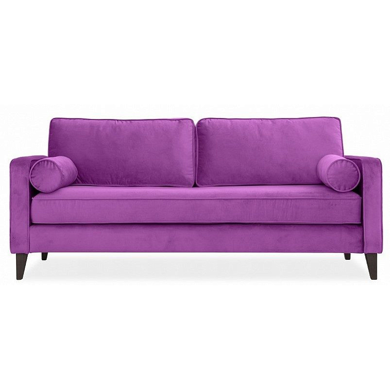 Диван бархатный с двумя подушками-валиками Simple Berry Sofa Лиловый Коричневый Диван бархатный с двумя подушками-валиками Simple Berry Sofa Лиловый Коричневый в Грозном | Loft Concept