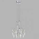 Люстра подвесная из металла с хрустальными подвесками прозрачного цвета Quasar 41 варинант исполнения - 12 | Loft Concept в Грозном