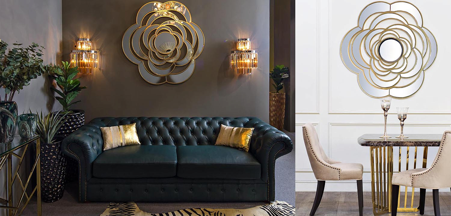 Зеркало Mirrored Flower Gold Зеркало Mirrored Flower Gold - Loft-Concept в Грозном