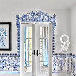 Обои ручная роспись Porto by Alessandra Branca Original colourway on dyed paper варинант исполнения - 2 | Loft Concept в Грозном