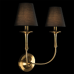 Бра с металлическим основанием бронзового цвета и 2-мя черными конусовидными абажурами Dignity варинант исполнения - 2 | Loft Concept в Грозном