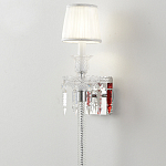 Бра с белым текстильным абажуром и хрустальными подвесками с декоративной кисточкой Lustre Reverie варинант исполнения - 4 | Loft Concept в Грозном