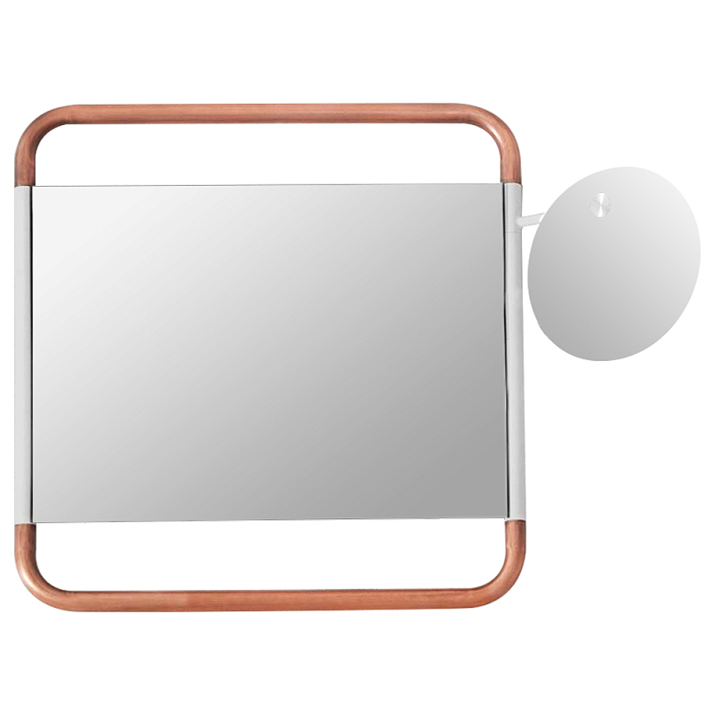 Настенное зеркало Copper White Square Functional Mirror Белый Медь Настенное зеркало Copper White Square Functional Mirror Белый Медь в Грозном | Loft Concept