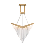 Люстра золотого цвета в форме галочки с каскадом длинных прозрачных трубок Eurofase варинант исполнения - 2 | Loft Concept в Грозном