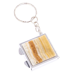 Зеркало брелок складное двухстороннее из натурального камня Оникс Silver Stone Mirrors варинант исполнения - 4 | Loft Concept в Грозном