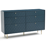Комод с 6 выдвижными ящиками Scale Ornament Blue Chest of Drawers варинант исполнения - 2 | Loft Concept в Грозном