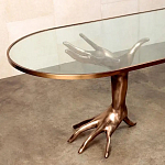 Обеденный стол с фигурным декором бронзового цвета Dichotomy racetrack варинант исполнения - 1 | Loft Concept в Грозном