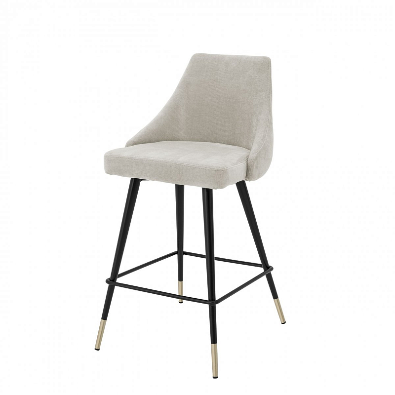 Полубарный стул Eichholtz Counter Stool Cedro Sand Бежево-серый Черный Латунь Полубарный стул Eichholtz Counter Stool Cedro Sand Бежево-серый Черный Латунь в Грозном | Loft Concept