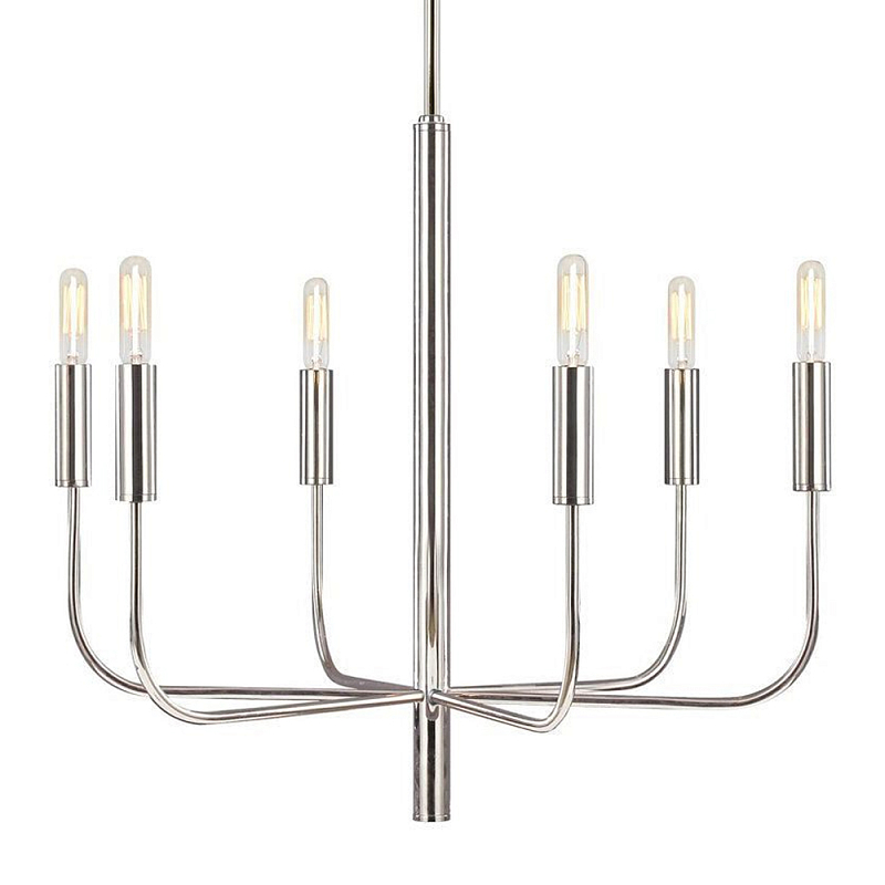 Люстра с 6-ю лампами Chandelier with Seamless Curve Латунь Серебряный в Грозном | Loft Concept 
