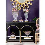 Чаша из прозрачного стекла с бронзовой подставкой и ручками Eden Garden варинант исполнения - 5 | Loft Concept в Грозном