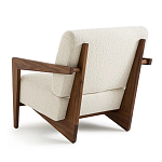 Кресло с обивкой из белого букле Armchair White Boucle варинант исполнения - 2 | Loft Concept в Грозном