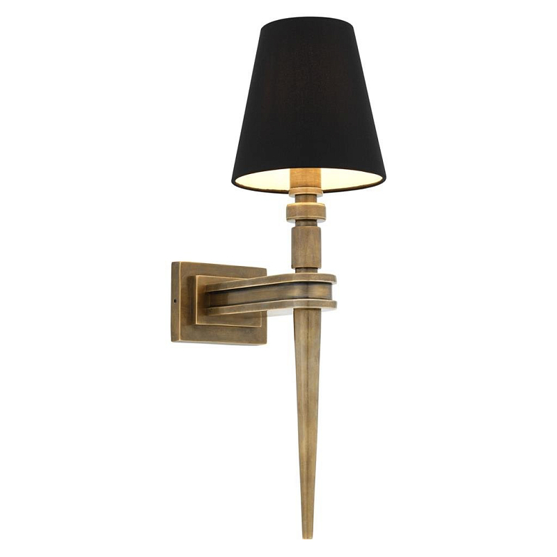 Бра Wall Lamp Waterloo Single Brass Латунь Античная полированная Черный Бра Wall Lamp Waterloo Single Brass Латунь Античная полированная Черный в Грозном | Loft Concept