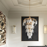 Люстра многоярусная с трубчатыми подвесками Dripping Crystals варинант исполнения - 4 | Loft Concept в Грозном