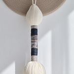 Аксессуар на стену диск из нитей Wall Decor White Thread Disc  варинант исполнения - 2 | Loft Concept в Грозном