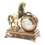 Часы настольные бронзовые с декором в виде коня Horse Stone Clock варинант исполнения - 2 | Loft Concept в Грозном