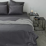 Постельное белье однотонное из сатина темно-серого цвета Eden Line варинант исполнения - 4 | Loft Concept в Грозном