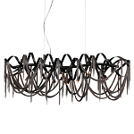 Люстра подвесная линейная с переплетенными металлическими лентами и цепочками Atlantis Chain варинант исполнения - 1 | Loft Concept в Грозном