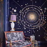 Обои с вышивкой ручной работы Cosmos Original colourway on velvet варинант исполнения - 1 | Loft Concept в Грозном