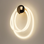 Бра с круглым золотистым основанием и белыми изогнутыми световыми линиями Luke Lampco Tracer Lamp варинант исполнения - 2 | Loft Concept в Грозном