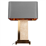 Настольная лампа с основанием из натурального камня c серым прямоугольным абажуром Lapis Tiburtinus варинант исполнения - 3 | Loft Concept в Грозном