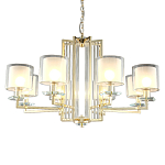 Люстра с 8-ю цилиндрическими плафонами из стекла Laurent варинант исполнения - 1 | Loft Concept в Грозном