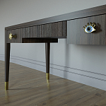 Письменный стол Elsa Dreams Walnut Шпон дерево с двумя ящиками варинант исполнения - 4 | Loft Concept в Грозном